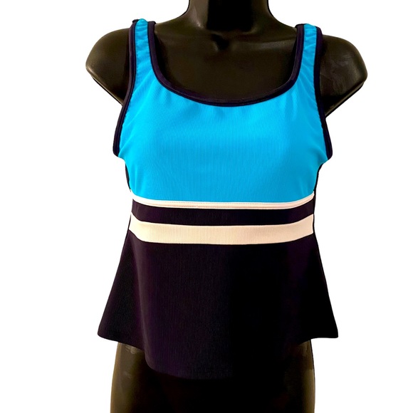 Women's L.L.Bean Swim Jogger, Scoopneck Top Black & Blue Size 10 - Picture 2 of 8